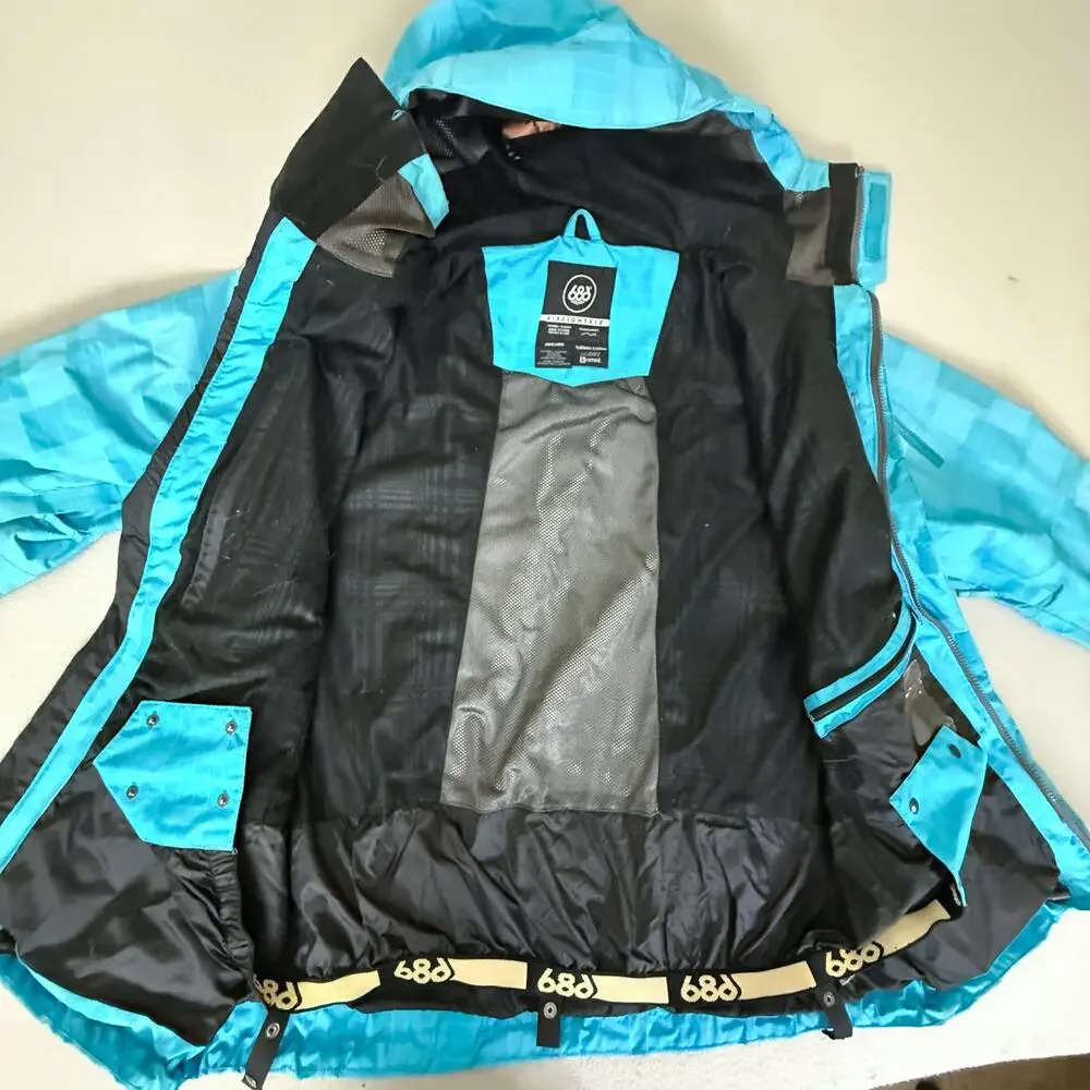 686 Six Eight Six InfiDRY Reserved Ski Snowboard Jacket Mens Large Blue 10K
